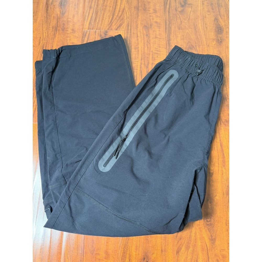 Nike Tech Woven Jogger Pants Men's Size S Black Tapered Zip Ankle Nylon Stretch